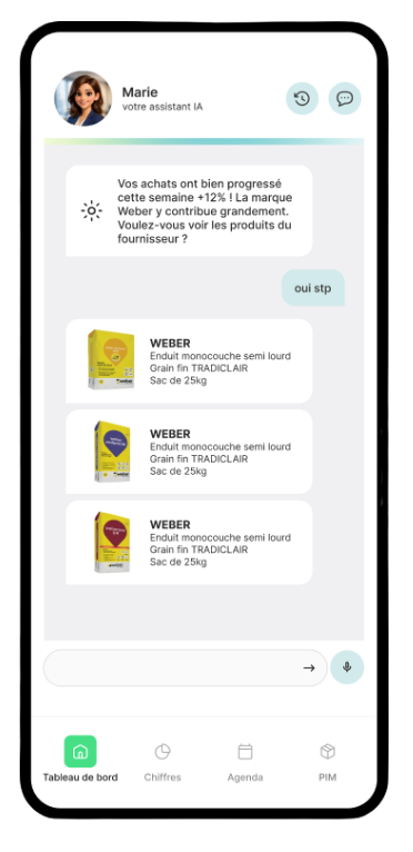 Application, module vente : produits